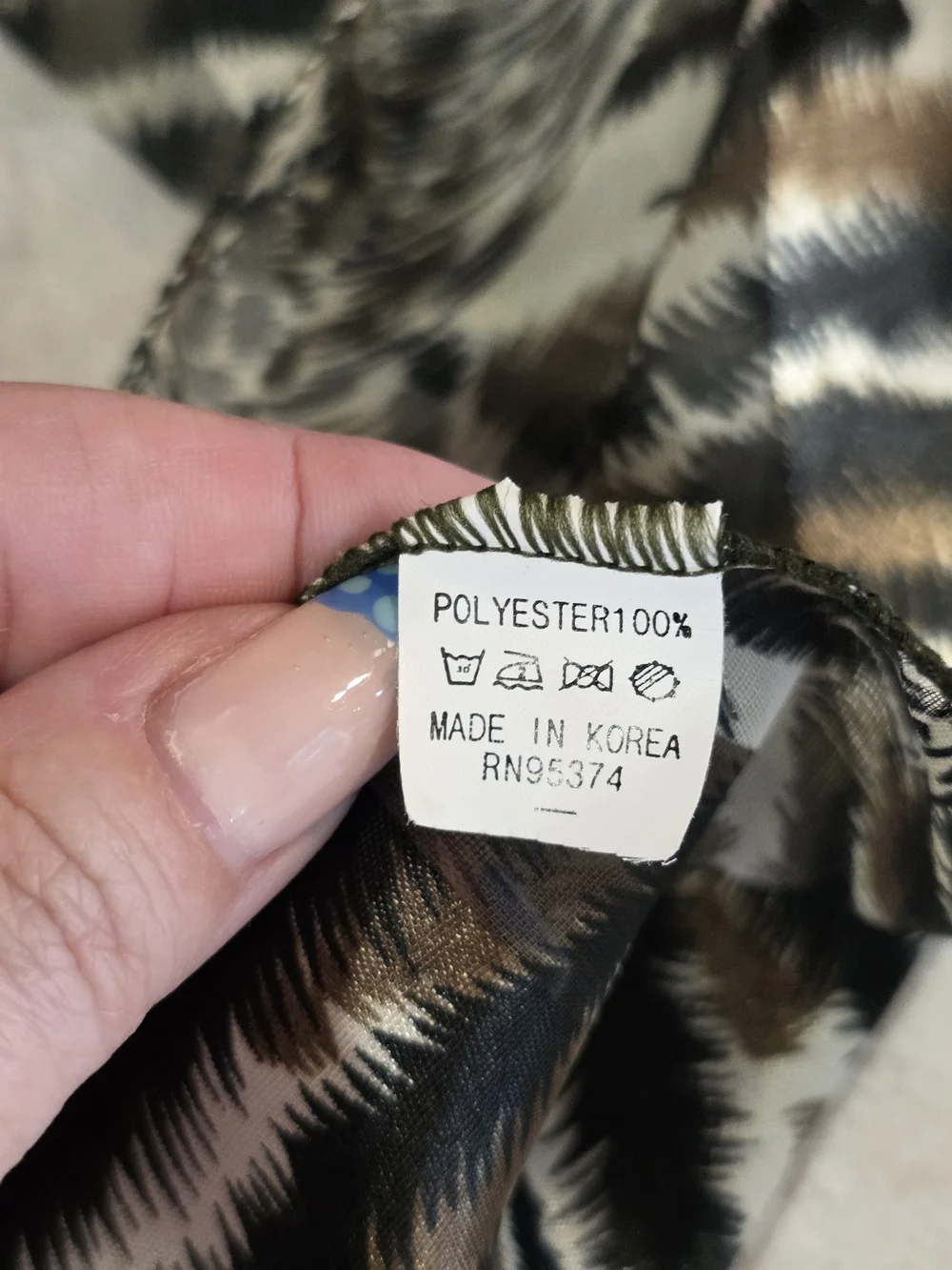 Vintage 90s Tiger Scarf Animal Print Satin Scarf - Black, Brown, Cream